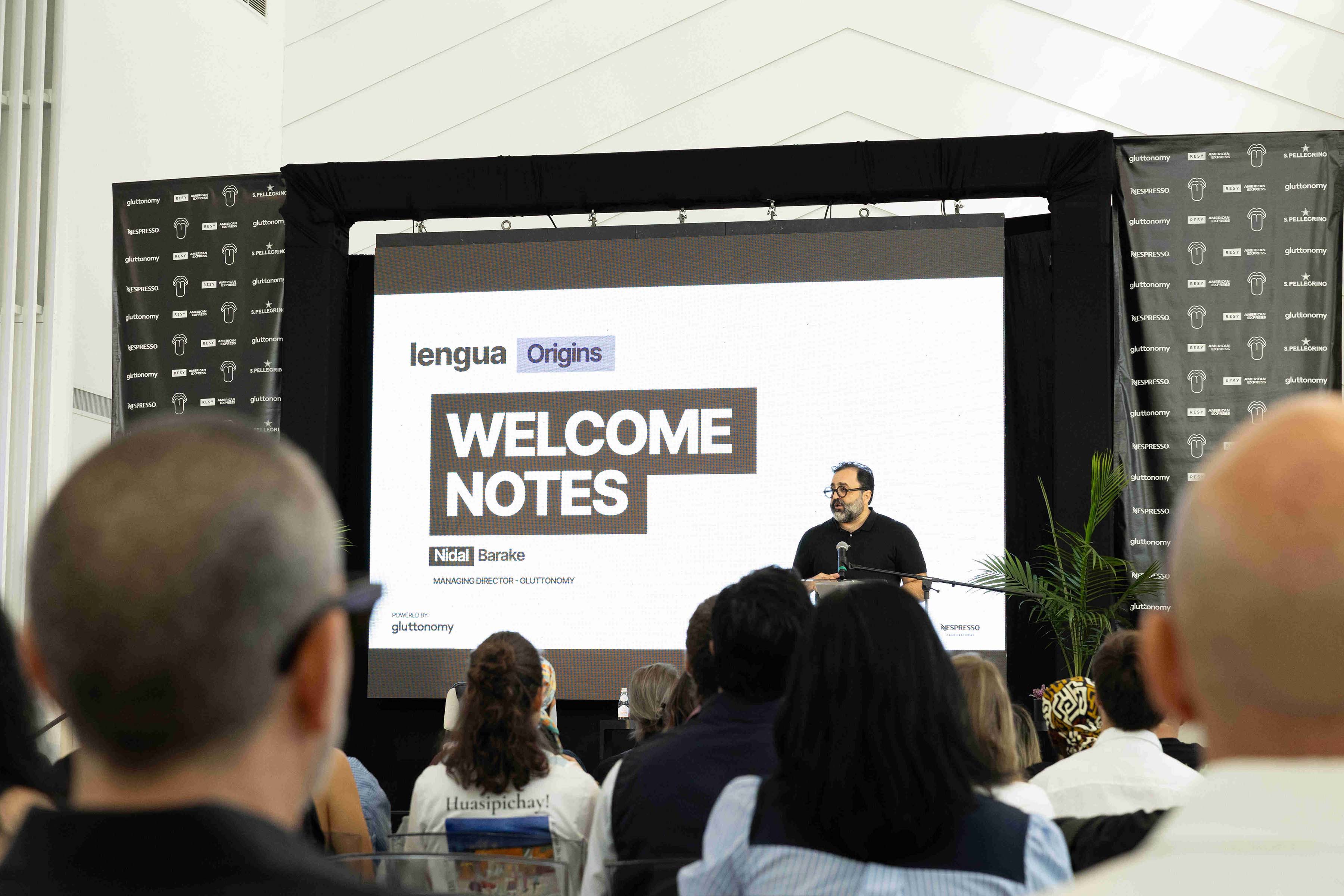 Nidal Barake speaking at Lengua Conference 2026: Origins