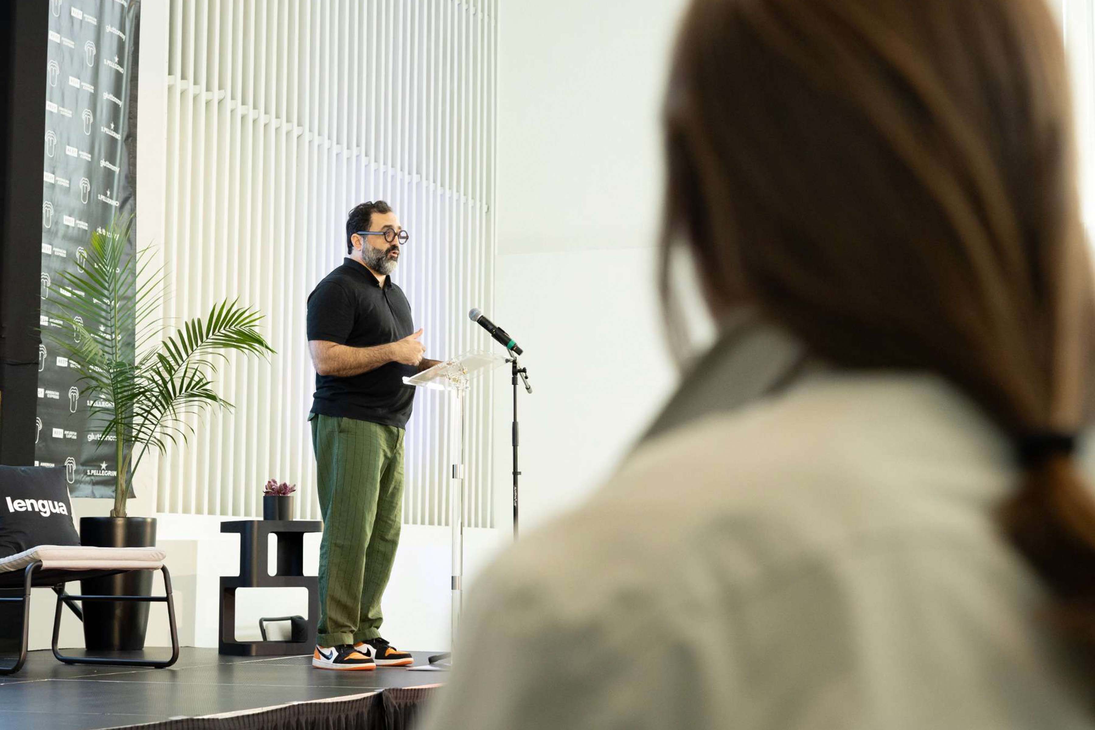 Nidal Barake, CEO of Gluttonomy speaking at Lengua Conference 2026