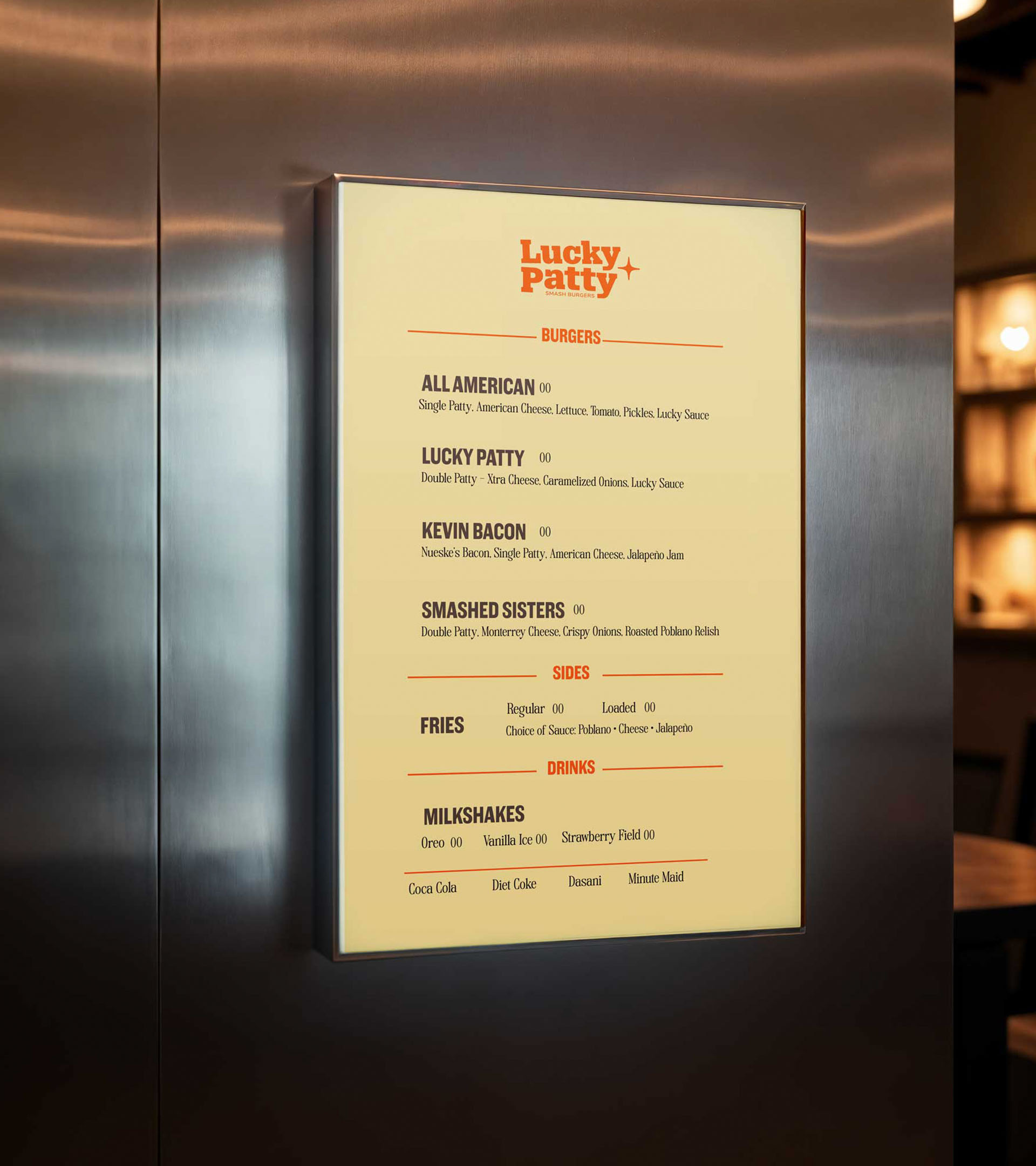 Lucky Patty menu design